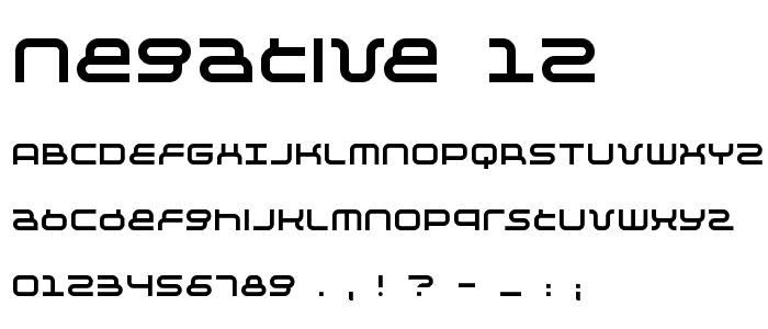 Negative 12 font